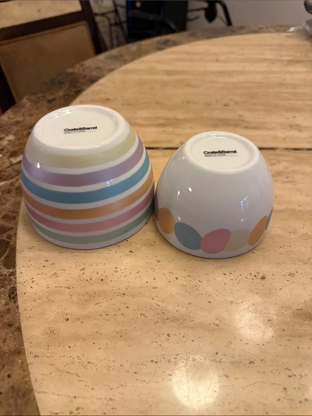 Set of two crate&barrel nesting bowls